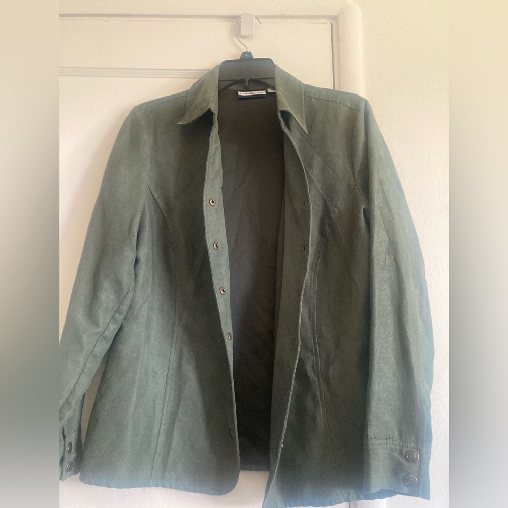 Croft & Barrow Green Lightweight Shirt Jacket